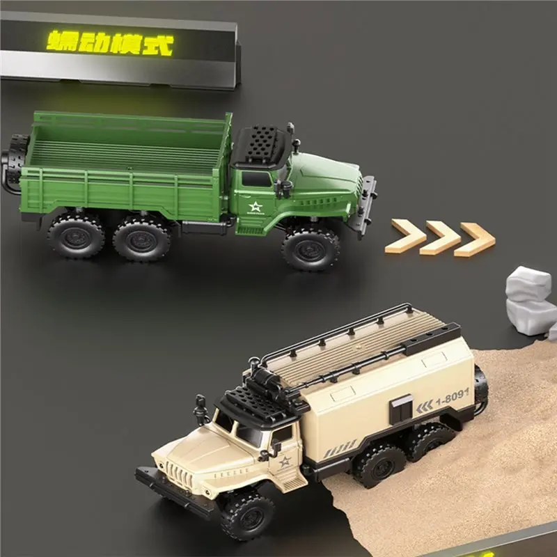 YSUN-1: 64 Desktop Mini Alloy Remote Control Card Four-Wheel Drive Six Wheel Transport Vehicle Simulation Model 8D Yellow