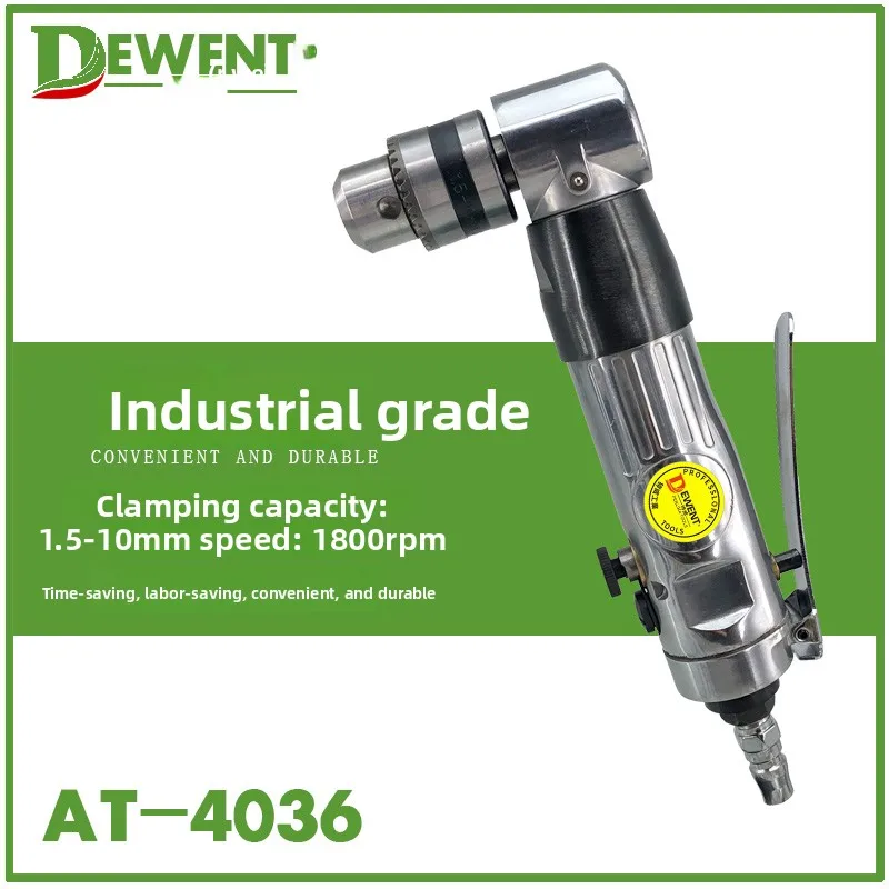 Pneumatic Hand Drill with 90-Degree Right-Angle Elbow, Two-Way Air Drill At-4036 Angle Drill, Air Drill, Pistol Drill, L Drill