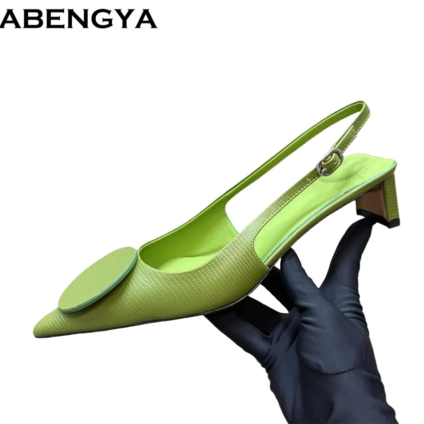 

Летние босоножки на каблуке с острым носком, женские асимметричные туфли-лодочки с квадратным кругом, сандалии с открытой пяткой, женские сандалии-гладиаторы