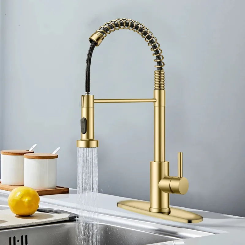 

Industrial Pull down Sprayer Kitchen Faucet 1 Handle 1 3 Hole Fit Stainless Steel Matte Black Laundry Kitchen Sinks