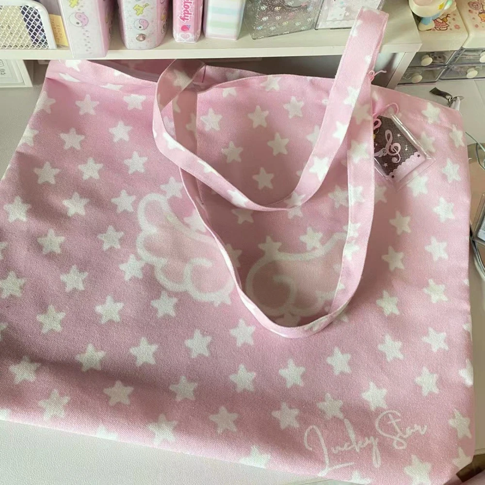 กระเป๋าสะพายไหล่พิมพ์ลายดาวปีกหวานญี่ปุ่น Y2k ความงามแบบลำลองช้อปปิ้งกระเป๋าใต้วงแขนทั้งหมดตรงกับกระเป๋าสตางค์และกระเป๋าถือผู้หญิง