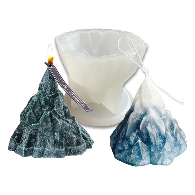 New Arrival DIY 3D Volcanic Iceberg Candle Making Mold Silicone Aromatherapy Epoxy Resin Plaster Handmade Cake Ice Cream