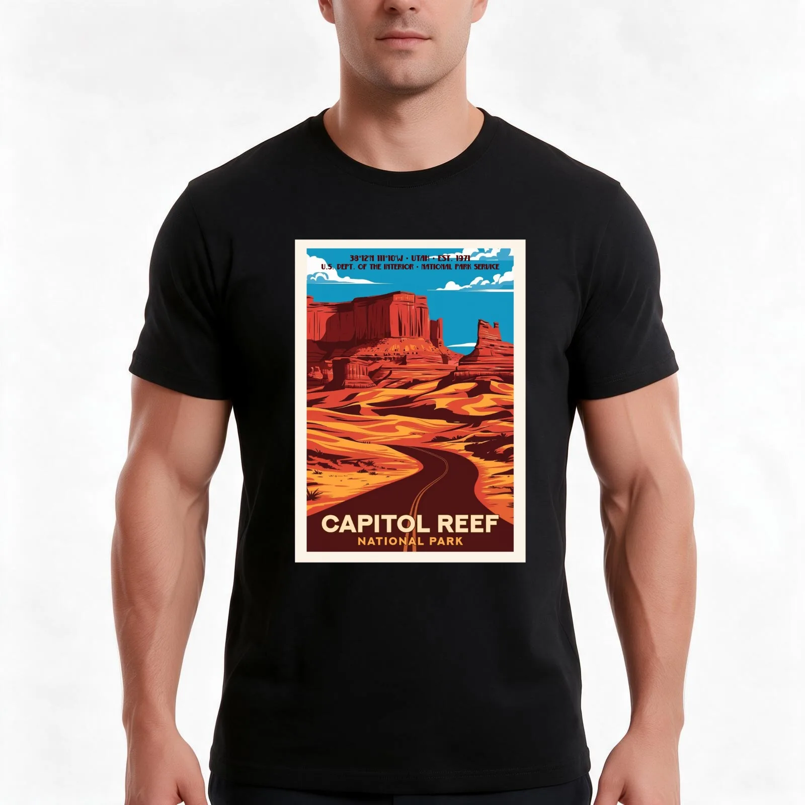 Capitol Reef National Park Vintage Travel T-Shirt Summer Casual Cotton Tee Oversized Streetwear Tops Vintage Graphic Print