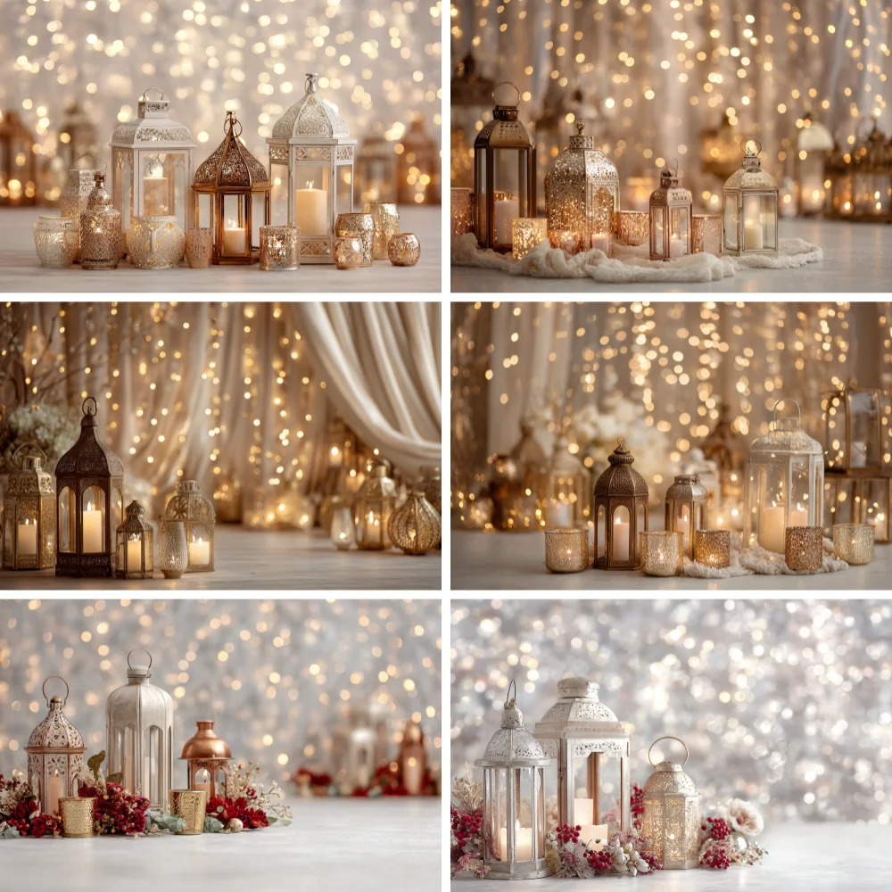 

Photography Background Winter Golden Light Christmas Candle White Glitter Gift Kids Family Portrait Decor Backdrop Photo Studio