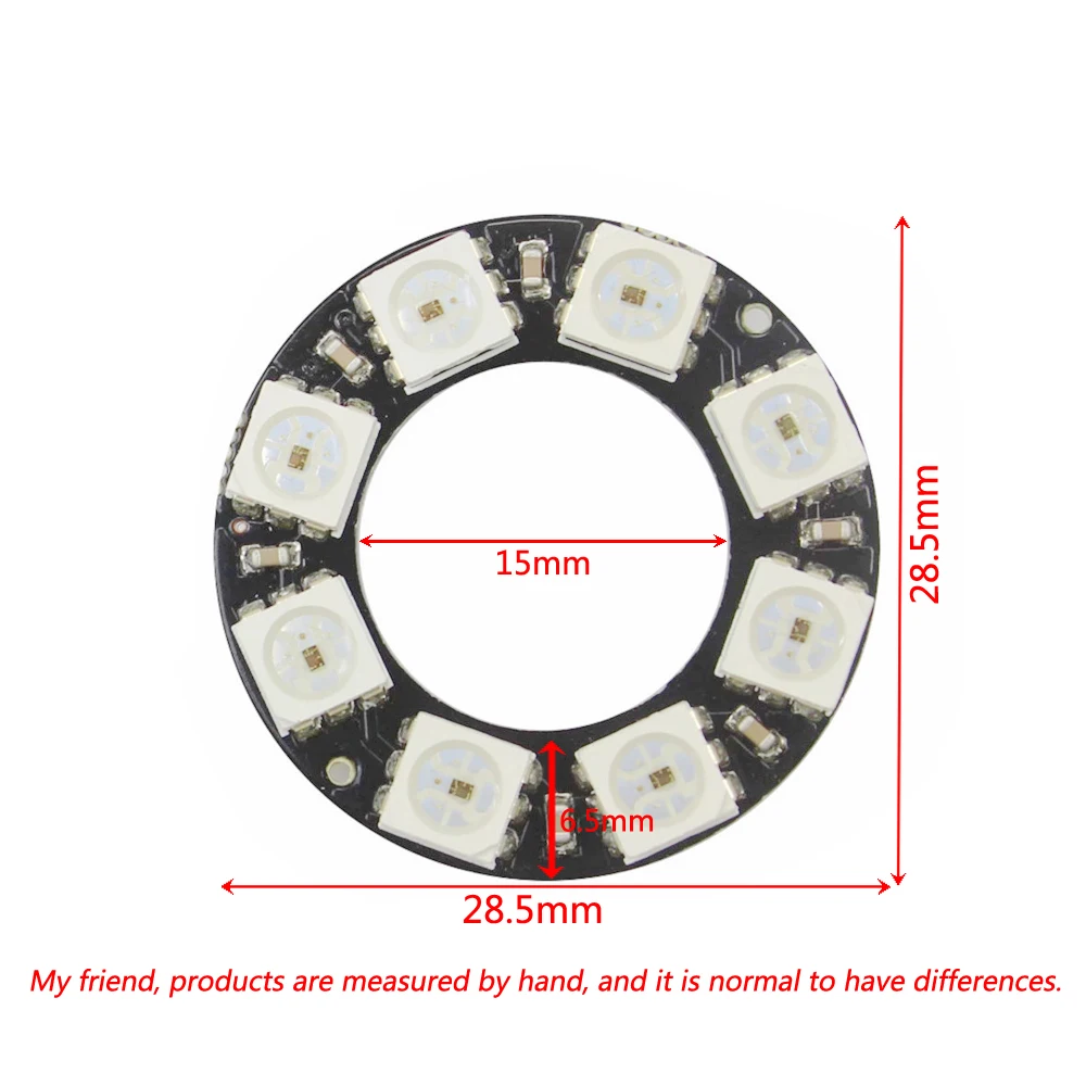 RGB LED Ring 8 Bits LEDs WS2812 5050 RGB LED Ring Lamp Light with Integrated Drivers For Arduino Diy Kit