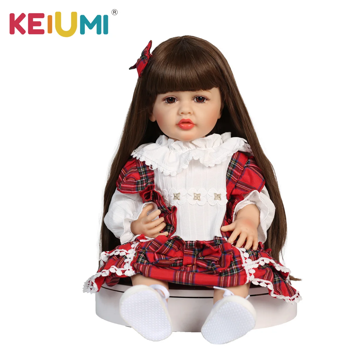 22inch 55 CM Full Silicone Body Baby Reborn Dolls Long hair Princess Bebe Reborn Kids For Birthday XMAS Easter Gift Toy