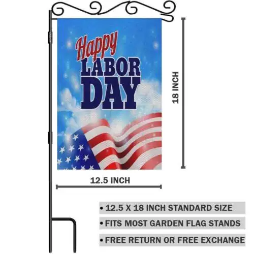 AOYEGO Happy Labor Day Garden Flag 125x18 Inch Vertical Double Multi119