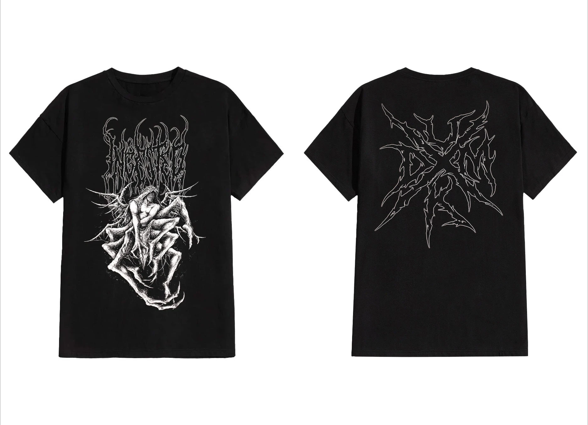 Rock Dark American Loose Men and Women Tshirt Short Sleeve Pure Cotton Casual Fashion Men Clothing Gothic Style Top Oversize