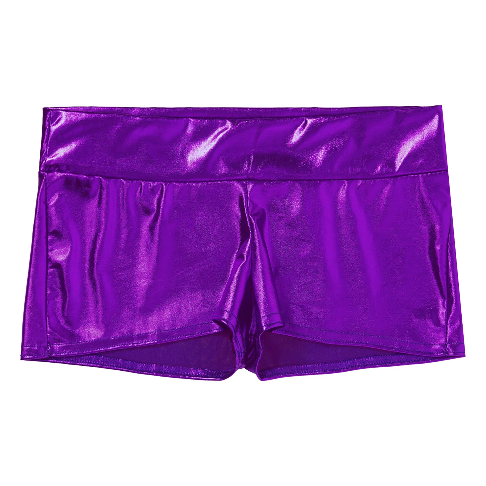 Women\'s Shiny Metallic Booty Shorts Hot Pants Rave Bottoms for Festival Night Club Party Pole Dancing Clubbing Clubwear