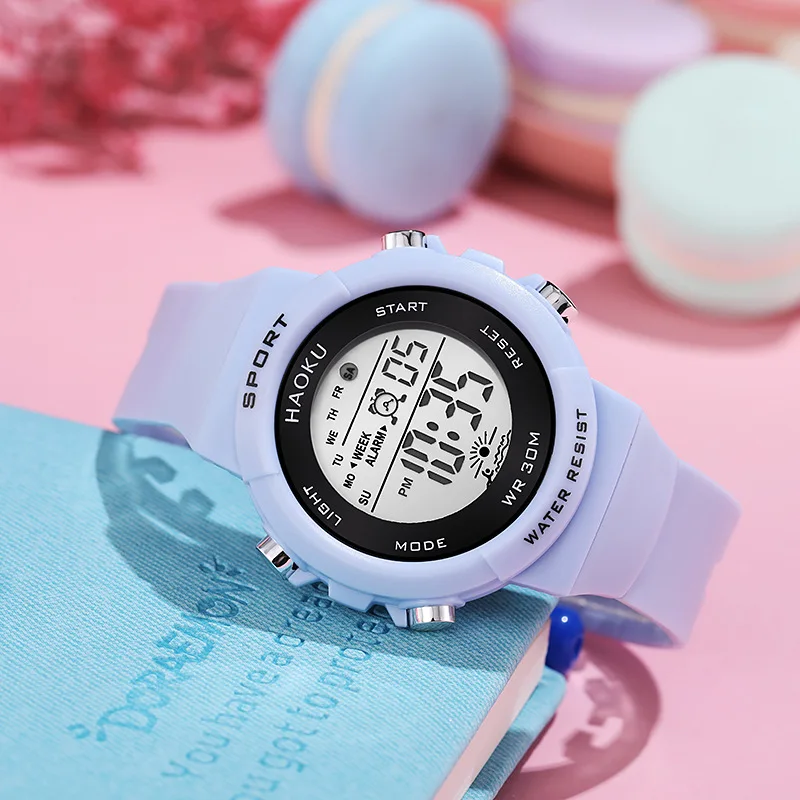 Student Sport Watches For Kids Colorful Electronic Watches 50M Waterproof Clock Children Digital Watch For Boys Girls