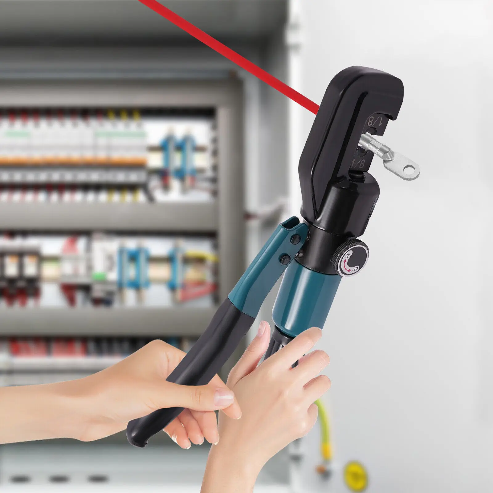 المكشكش اليد الهيدروليكي 10 مللي متر/0.39in السكتة الدماغية العقص أداة سلك العقص أداة مع 1 زوج يموت 1/8''