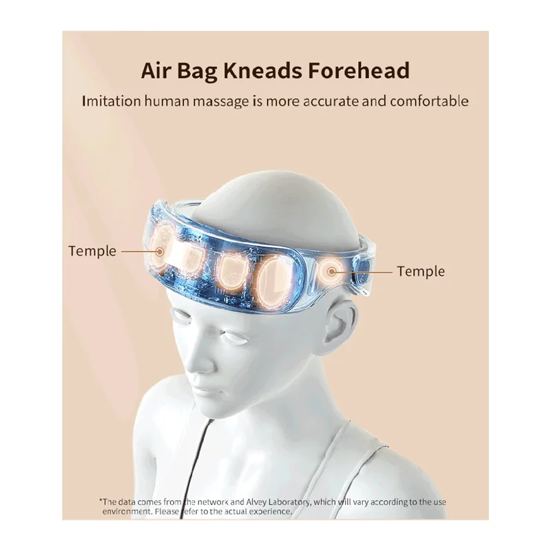 

Electric Head Massager Vibration Hot Compress Air Bag Massage Relieve Headache Bluetooth Music Relax Therapy