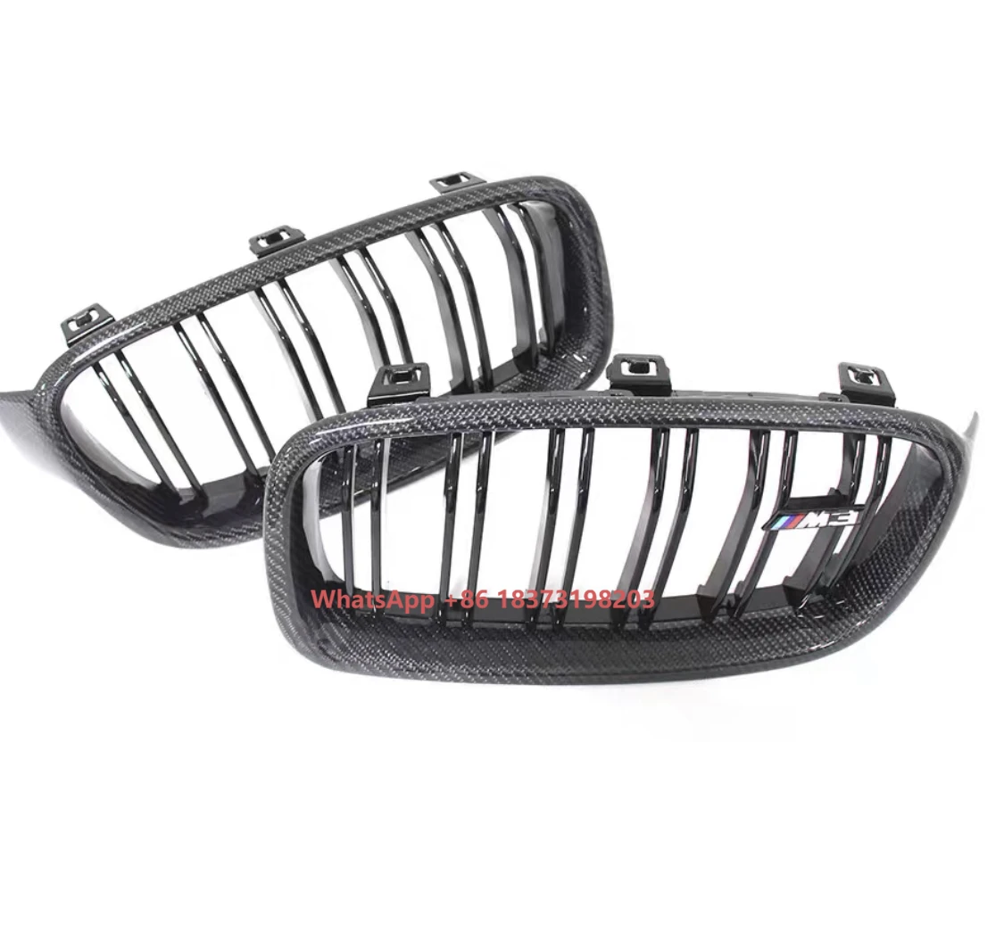

Решетка из сухого углеродного волокна в стиле V G82 M4 для B-M-W G80 G81 M3 G82 G83 M4, передний бампер автомобиля, двойная центральная решетка для почек, отделка рамки