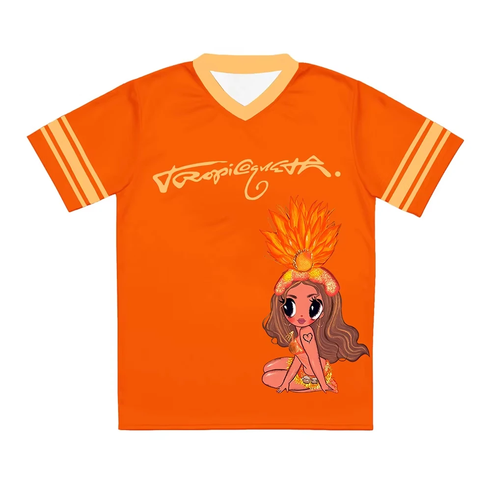 Karol G Jersey Football Tee V-neck Short Sleeve Summer Male T-shirt Unisex Streetwear Short Sleeve O-neck Fashion Tshirts Female