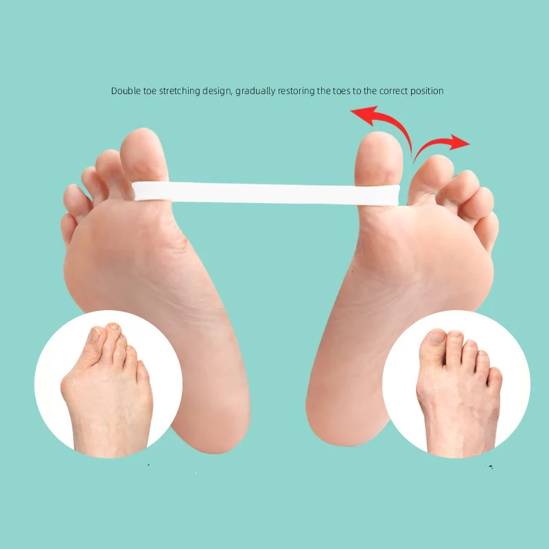 1Pcs Gel Hallux Valgus Corrector Belt Recovery Training Exerciser Strap Separator Big Toe Stretcher Separator Foot Care Tool