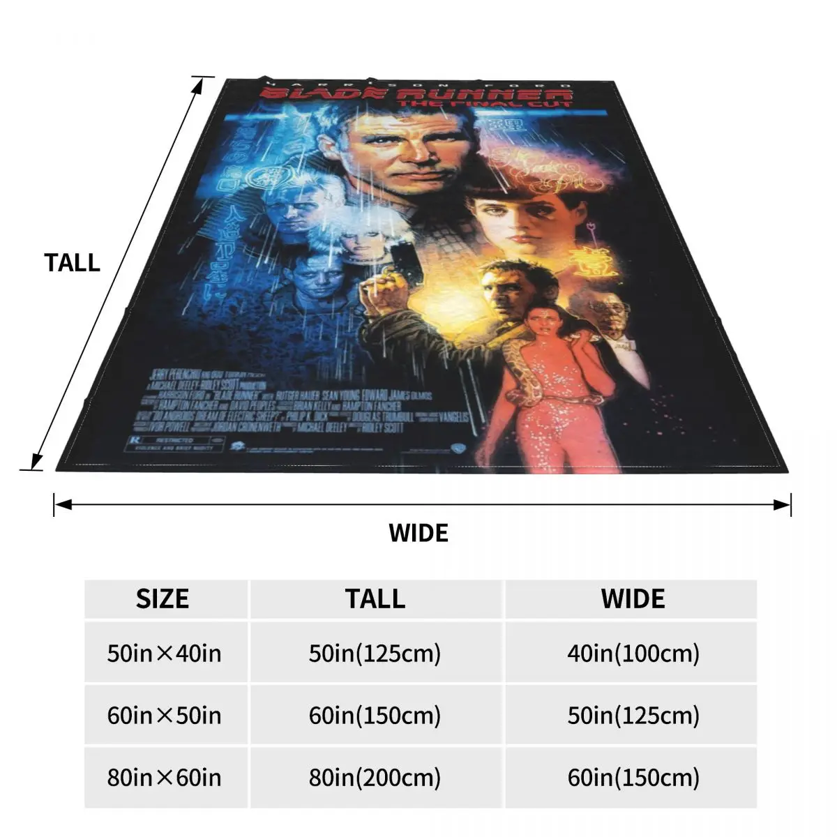 3D Printed Blade Runner Sci Fi Film Blankets Comfortable Soft Flannel Winter Movie Throw Blanket for Sofa Office Bed