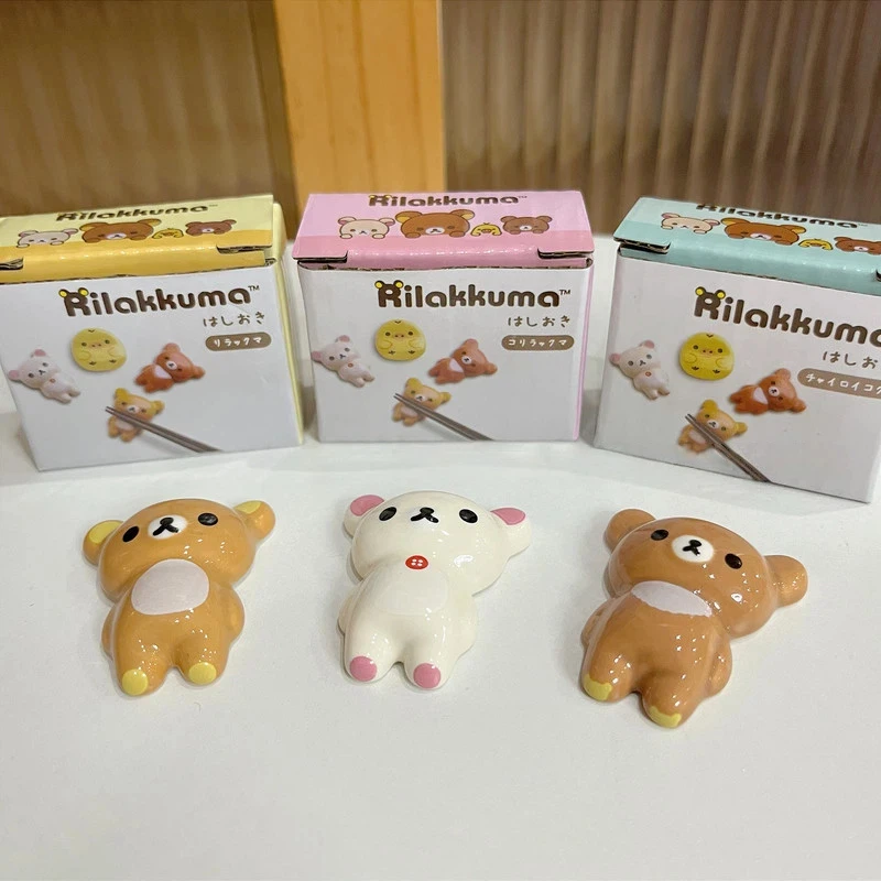 

Подставка для палочек для еды Rilakkuma из керамики, милый мультяшный дизайн в японском стиле, декор для обеденного стола, реквизит для фотосессий, маленькая настольная посуда, украшение