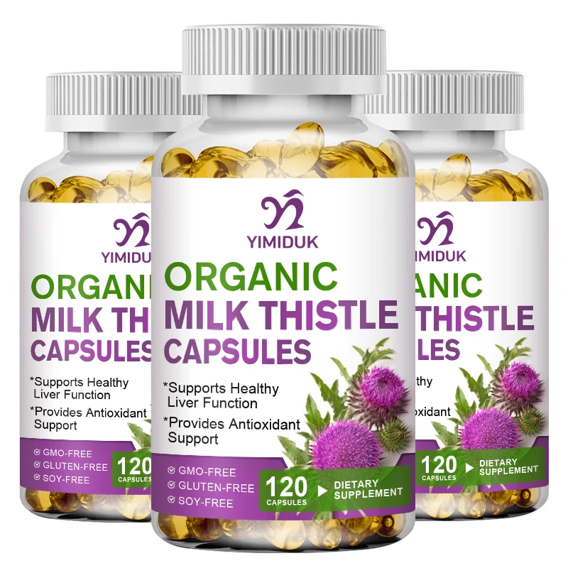 Milk Thistle Capsule 1000mg Silymarin Marianum & Dandelion Root for Liver Health Protect Cardiovascular Antioxidant Detox