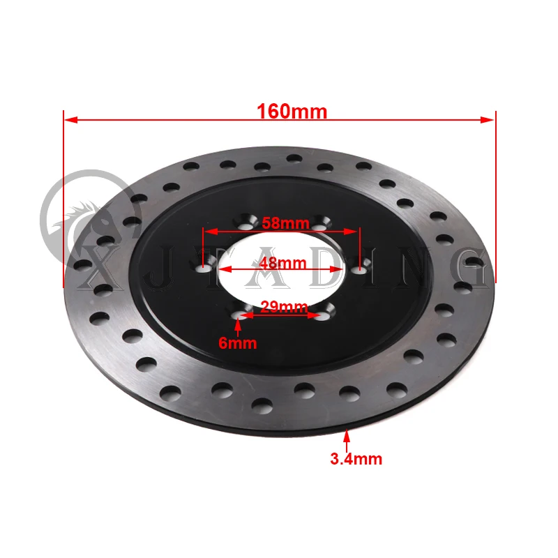 

160mm Front Brake Disc 48mm 58mm Fit For Jinling 150cc 200cc JLA-13 ATV Scooter Quad Bike 4 wheels Go Kart Buggy UTV Trike Parts