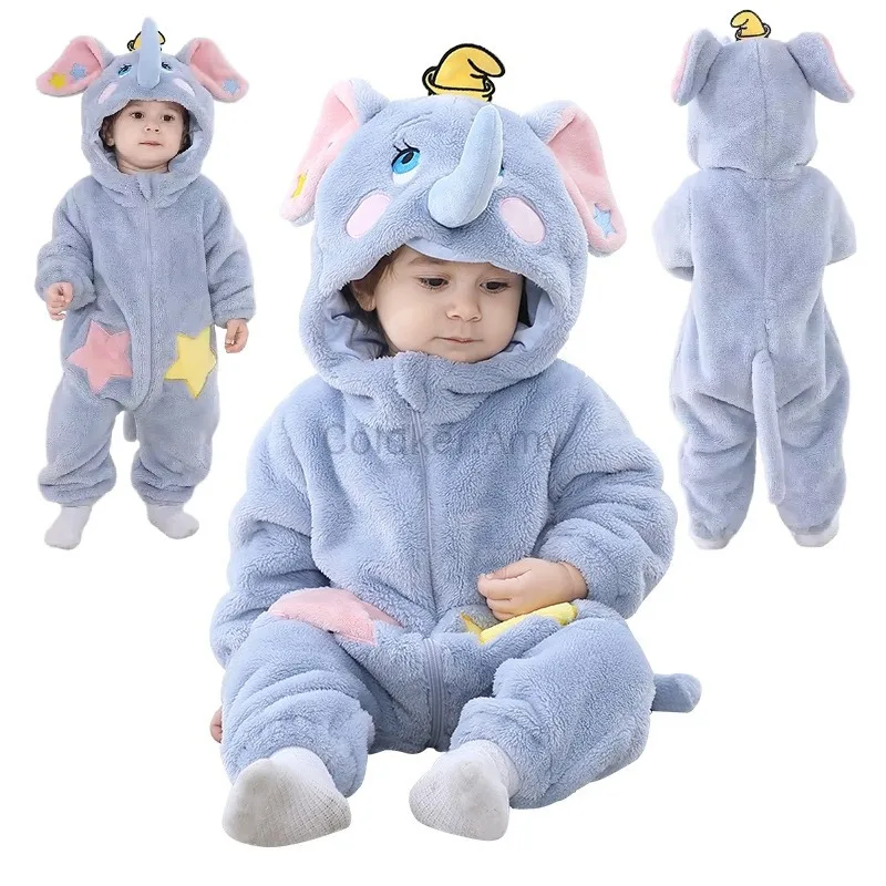 

Elephant Cosplay Baby Girl Boy Animal Christmas Outfit Halloween Costume Newborn Infant Toddler Winter Hooded Bodysuit Pajamas