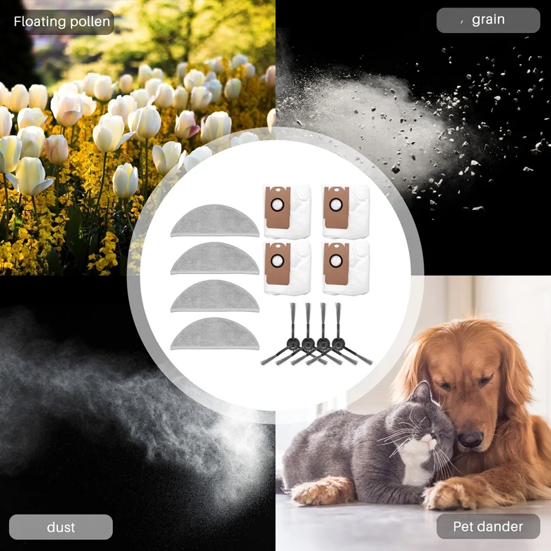 Cepillo lateral para bolsa de polvo, accesorios reemplazables para Robot aspirador Lydsto R1, mopa, paños, piezas de repuesto