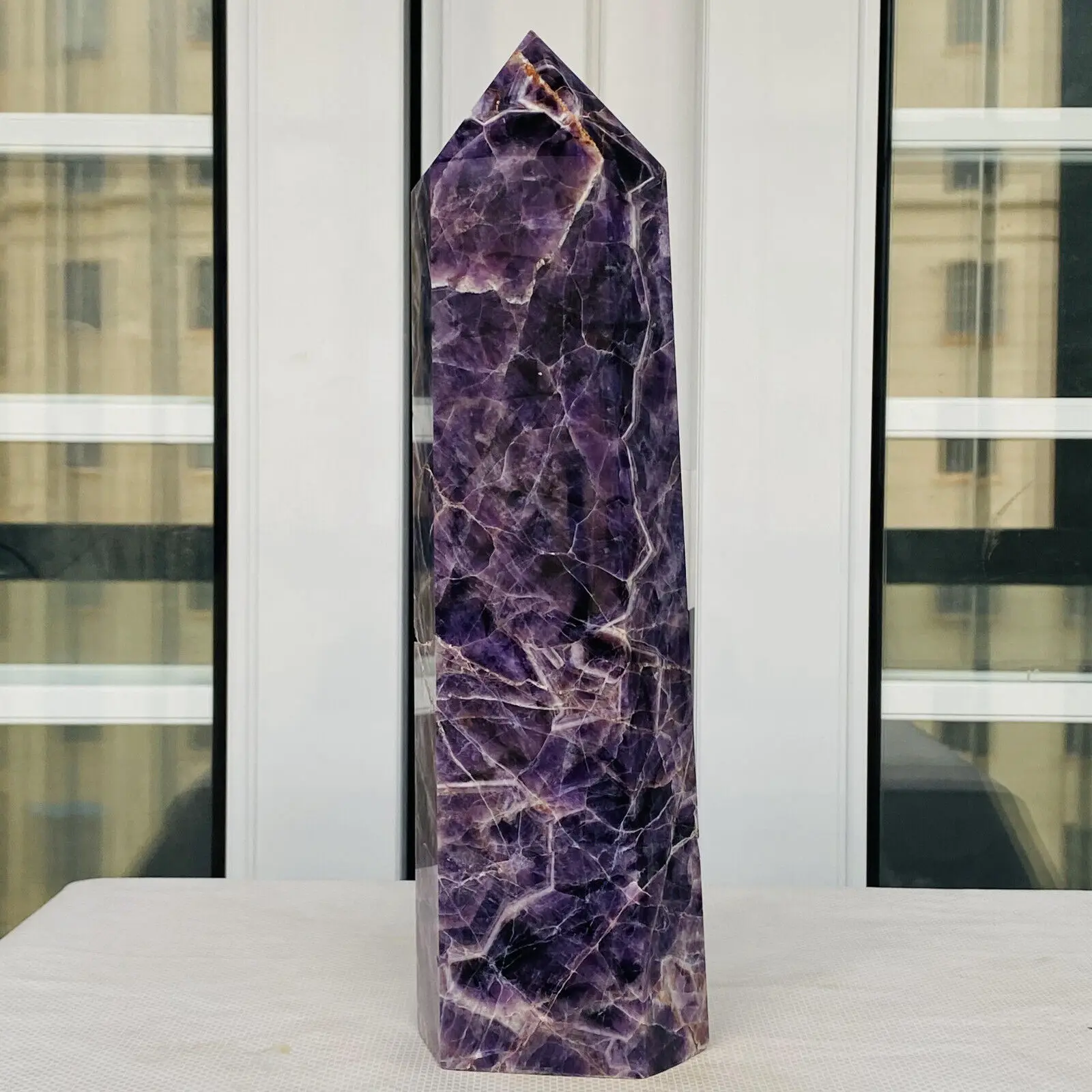 Natural Dream Amethyst Point Natural Crystal Chakra Healing Tower