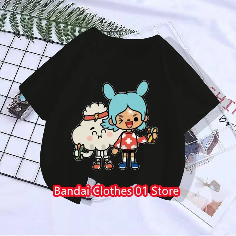 Hot Game Toca Life World Print Cartoon Kids T-Shirts Cute Funny Girls Clothes Baby Boys T shirt Summer Children Tops