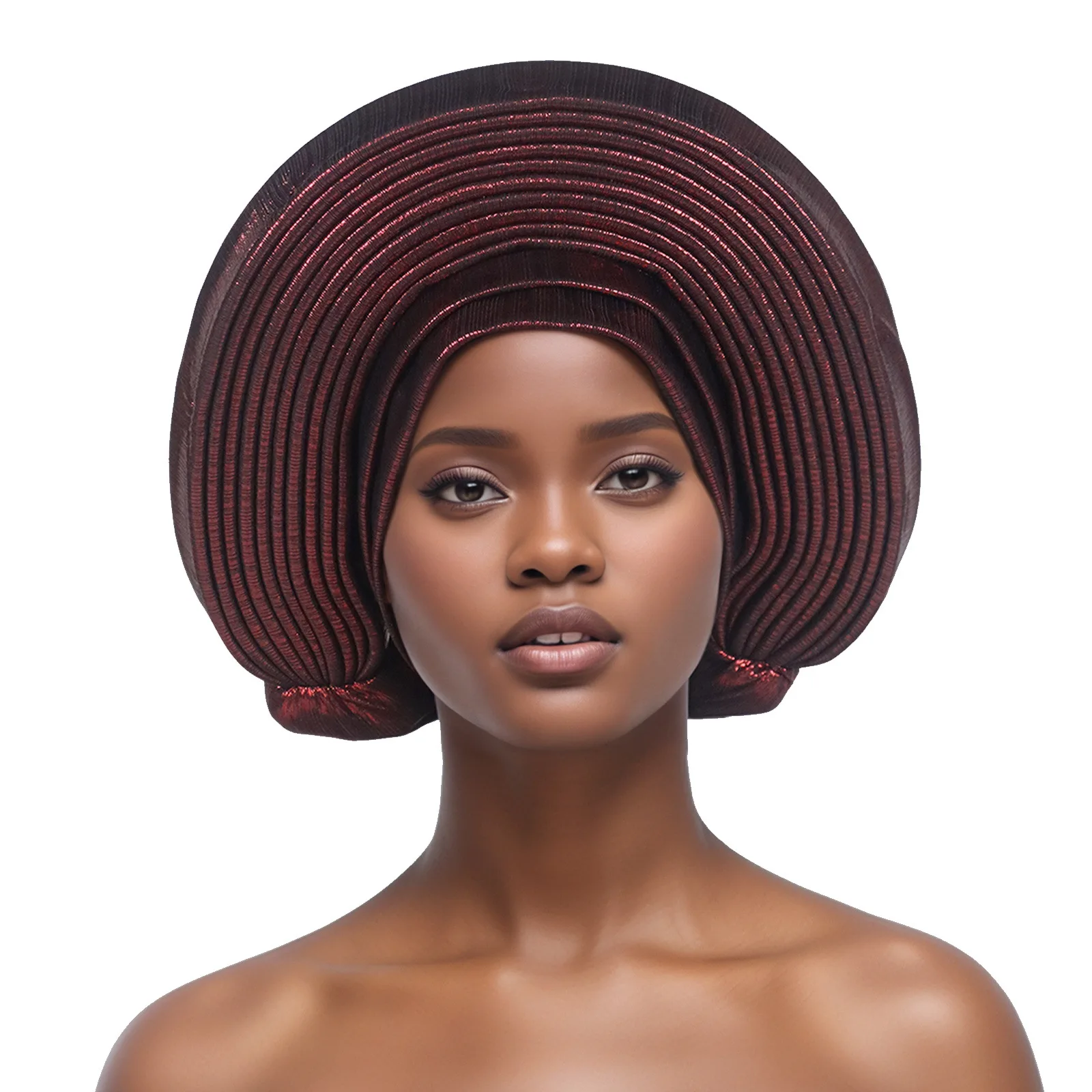 แฟชั่นแอฟริกัน Autogele ผู้หญิง Head Ties Turban หมวกไนจีเรียงานแต่งงาน Gele พร้อมสวมใส่ Headtie Wrap Party Headwear