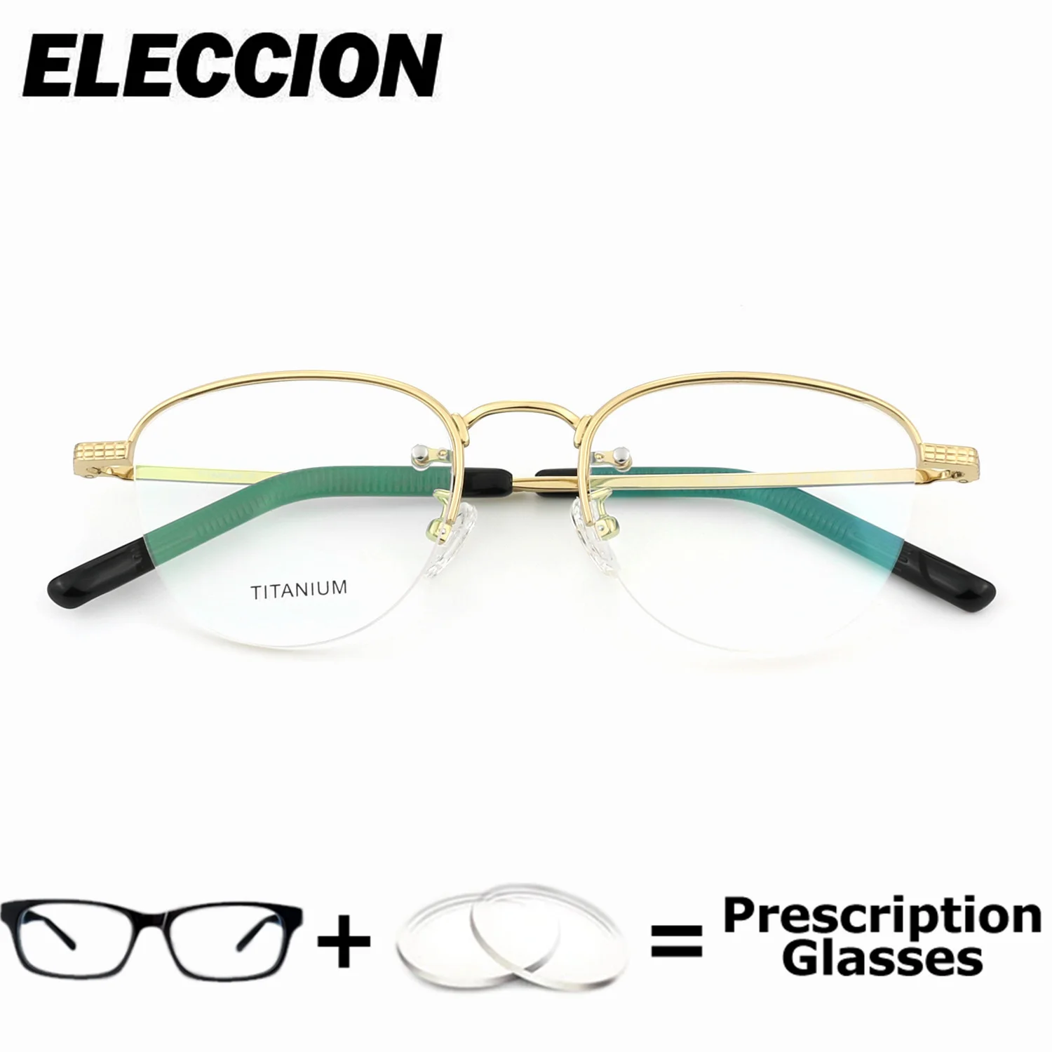 

ELECCION Prescription Glasses Ultra Light Pure Titanium Eyewear Men Women Glasses Myopia Minus Lens Photochromic Anti Blue Ray