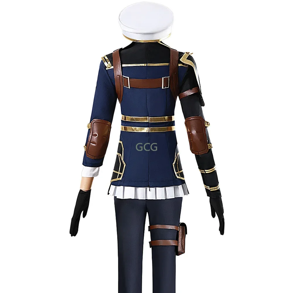 CosplayVi Caitlyn Kiramman uniforme de policía Arcano: sombrero de la Liga de Leyendas disfraz de instructor de policía cosplay bolsa con correa accesorios de peluca