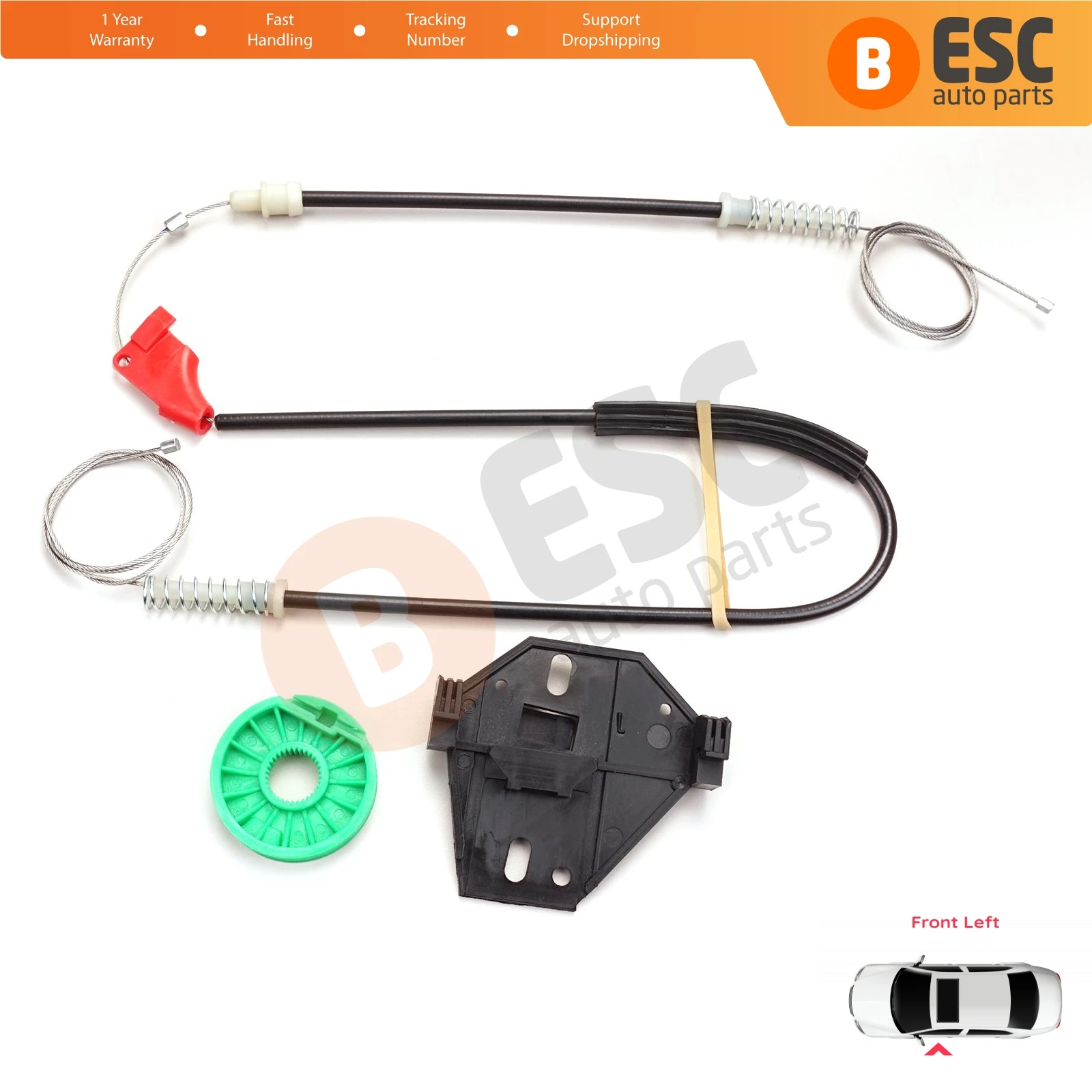 EWR5062 Electric Window Regulator Repair Kit Front Left Door for VW Transporter T4 MK4 Eurovan Caravelle 1990-2003 7D0959801