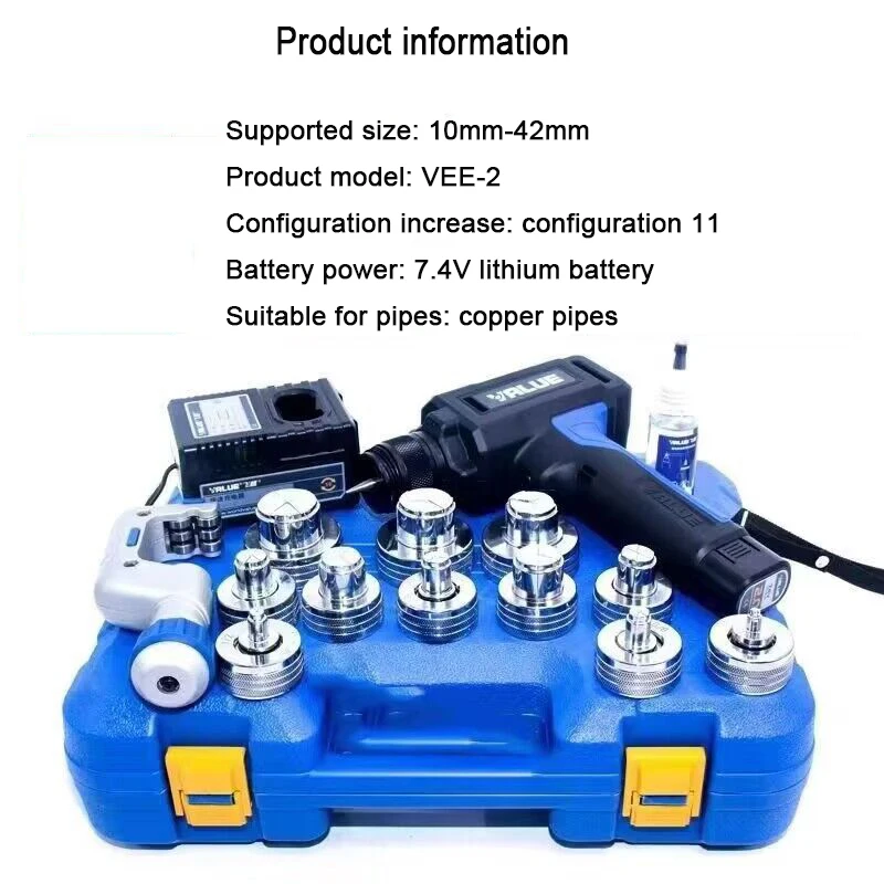 VEE-2 Air Conditioner with Lithium Battery Fully Automatic Expander Electric Copper Tube Expander Flare Expander