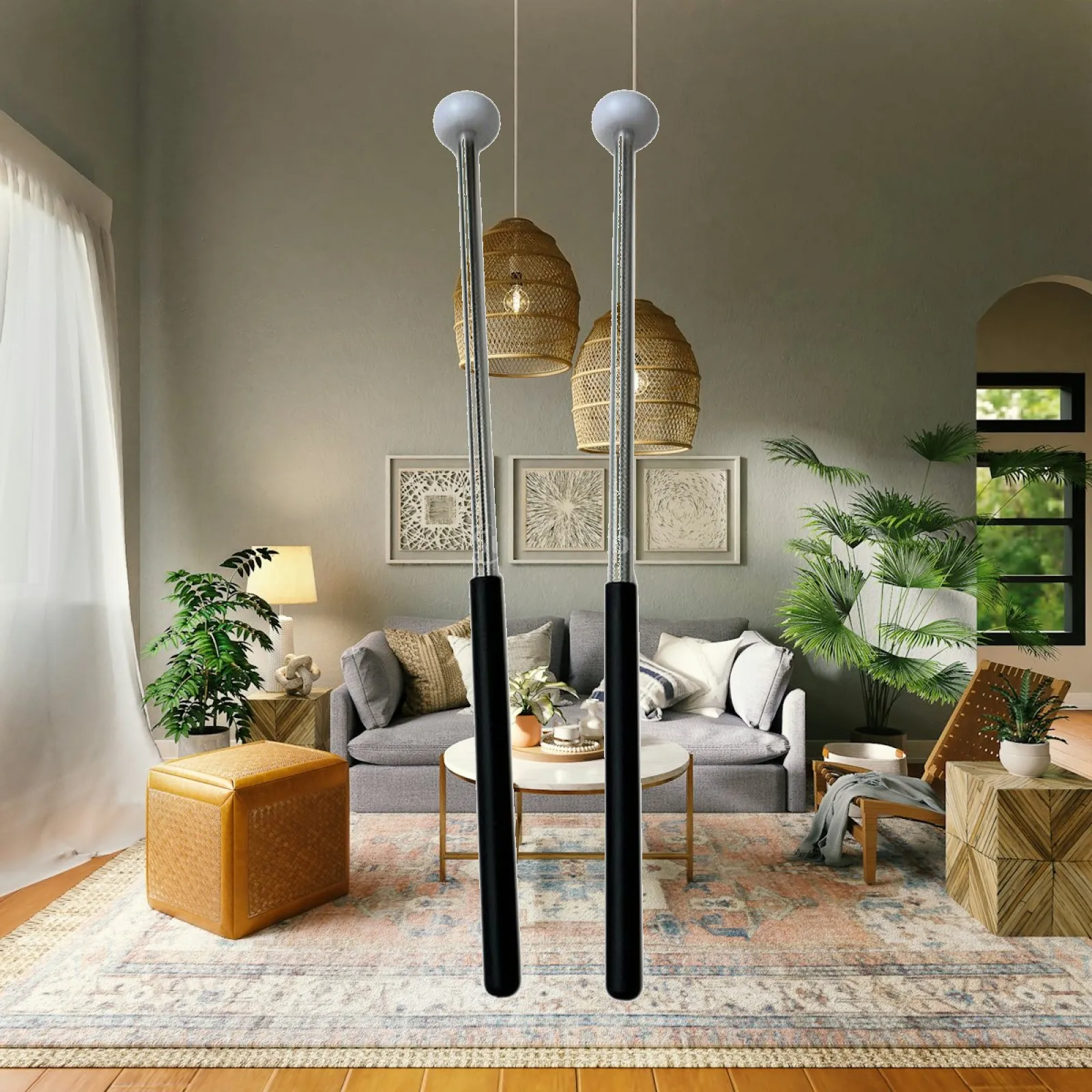 Marching Drum Mallets Comfortable Mallets with Metal Shafts Percussion Sticks Long-Lasting Drumsticks Balanced for Drummers