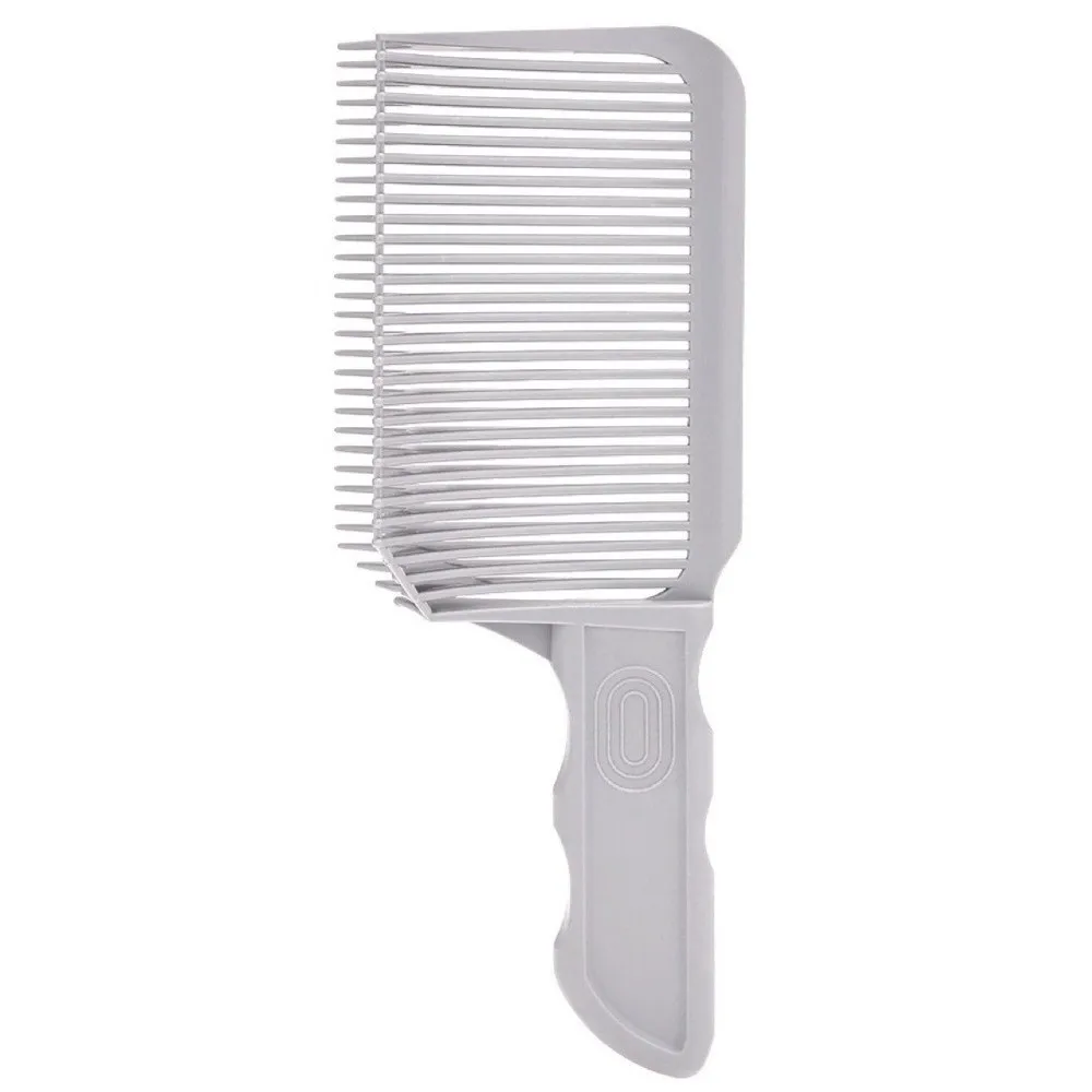 Plastic Fading Comb Heat Resistant Curved Barber Clipper Blending Comb Durable Positioning Flat Top Hair Cutting Comb for Men