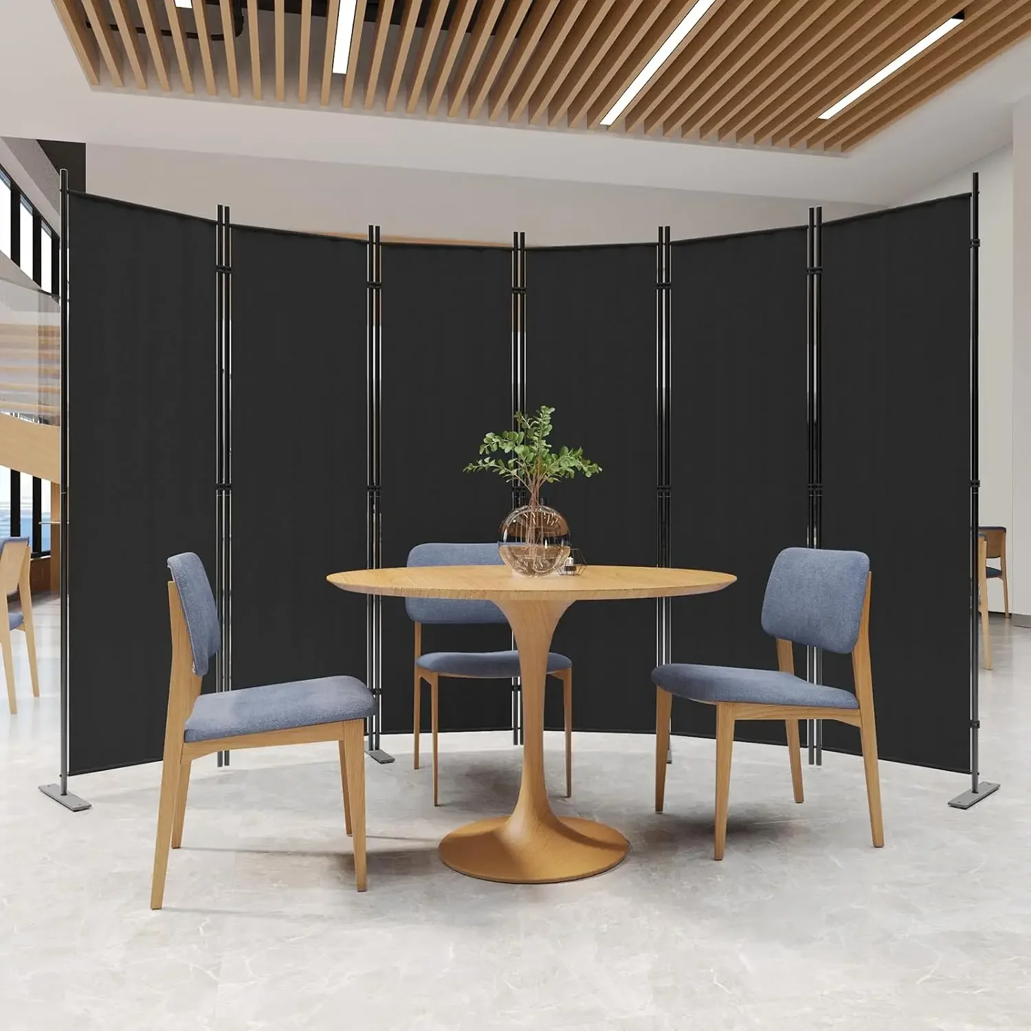 6 Panels Room Divider, 6 Ft Tall Indoor Folding Privacy Screen, Portable Partition Separator, Freestanding Separation Temporary