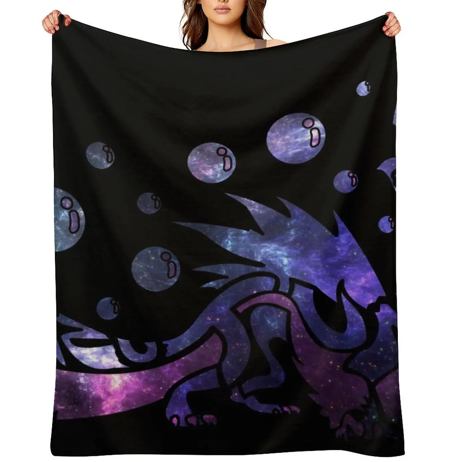 

Monster Hunter World - Mizutsune (Galaxy Design) Throw Blanket For Sofa Thin Flannel Single Quilt Blankets