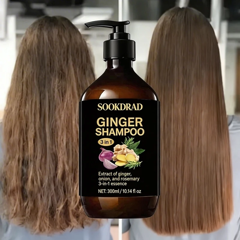 Nourishing Ginger Shampoo, 3-in-1 Natural Plant Essence, Soften Hair, 300ml For All Hair Types