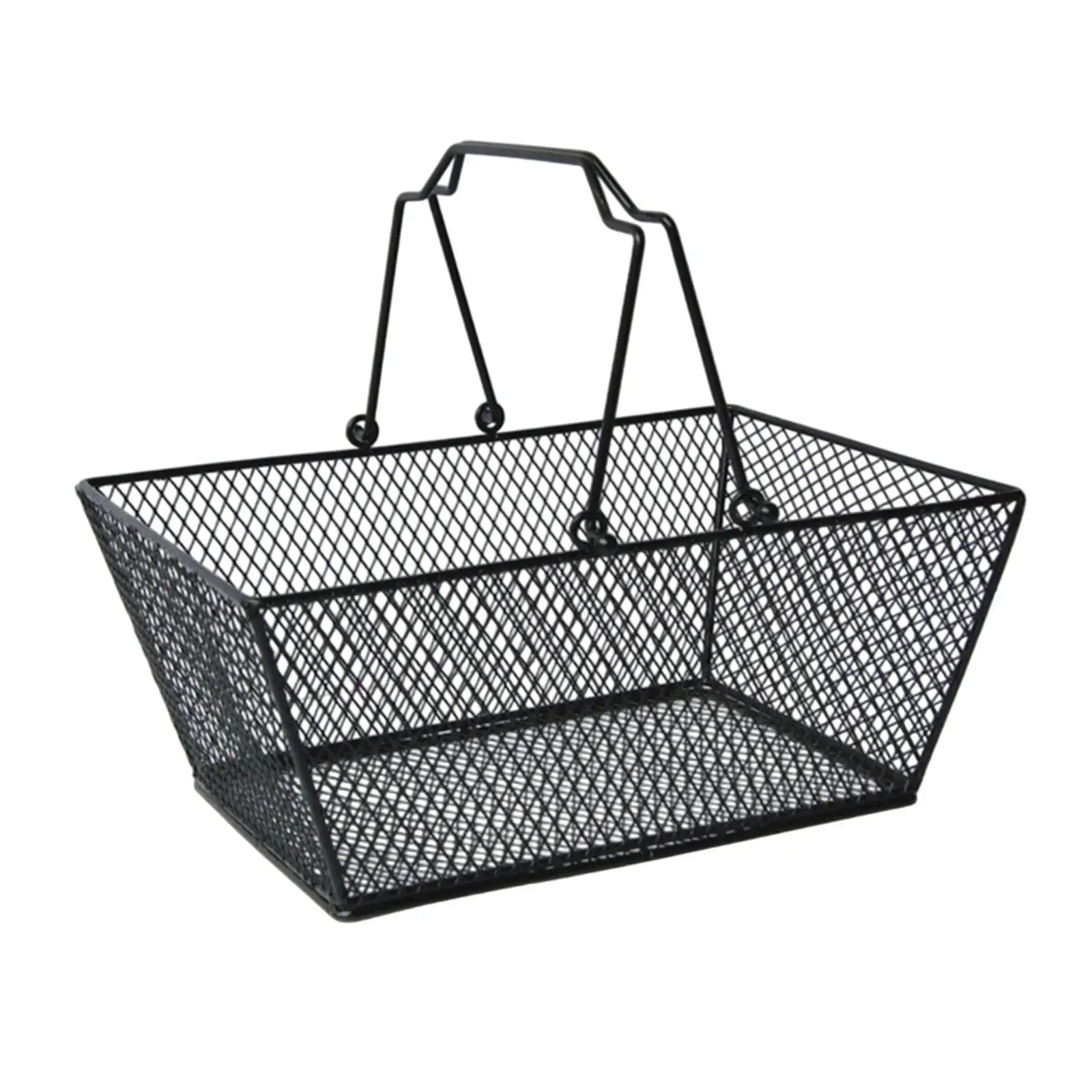 Shopping Basket with Handles Storage Multipurpose Convenient Wear Resistant Wire Shopping Basket Portable for