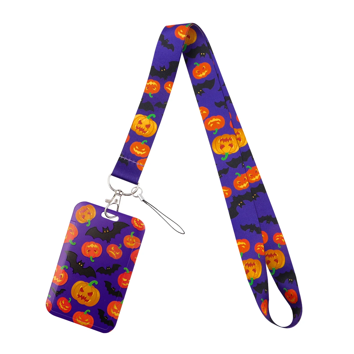 Halloween Pumpkin Card Holder Bat Lanyard Neck Strap for Key ID Card Phone Straps Hang Rope Key Ring Accessories Gift #4