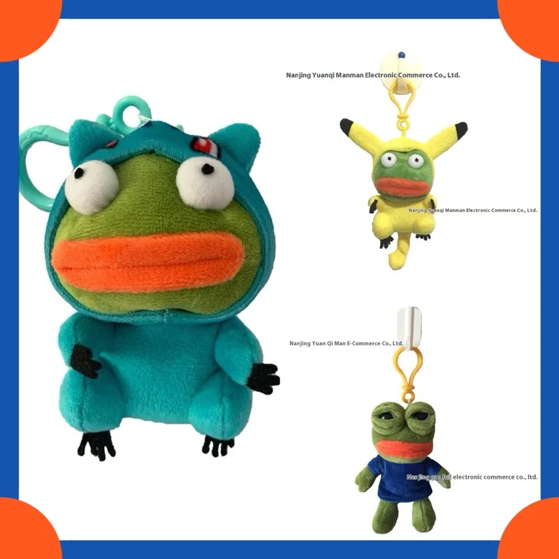 จี้ตุ๊กตากบเศร้าแบบดั้งเดิมกล่องกระดาษทิชชู่กบเศร้าจี้กบใหญ่กบพวงกุญแจห้อยกระเป๋ากบเขียว