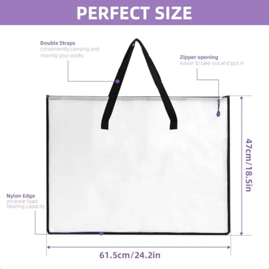 Ruian 2 pacotes de pasta de portfólio de 19x25 polegadas para obras de arte, almofadas de desenho, gráficos e material de ensino multiuso