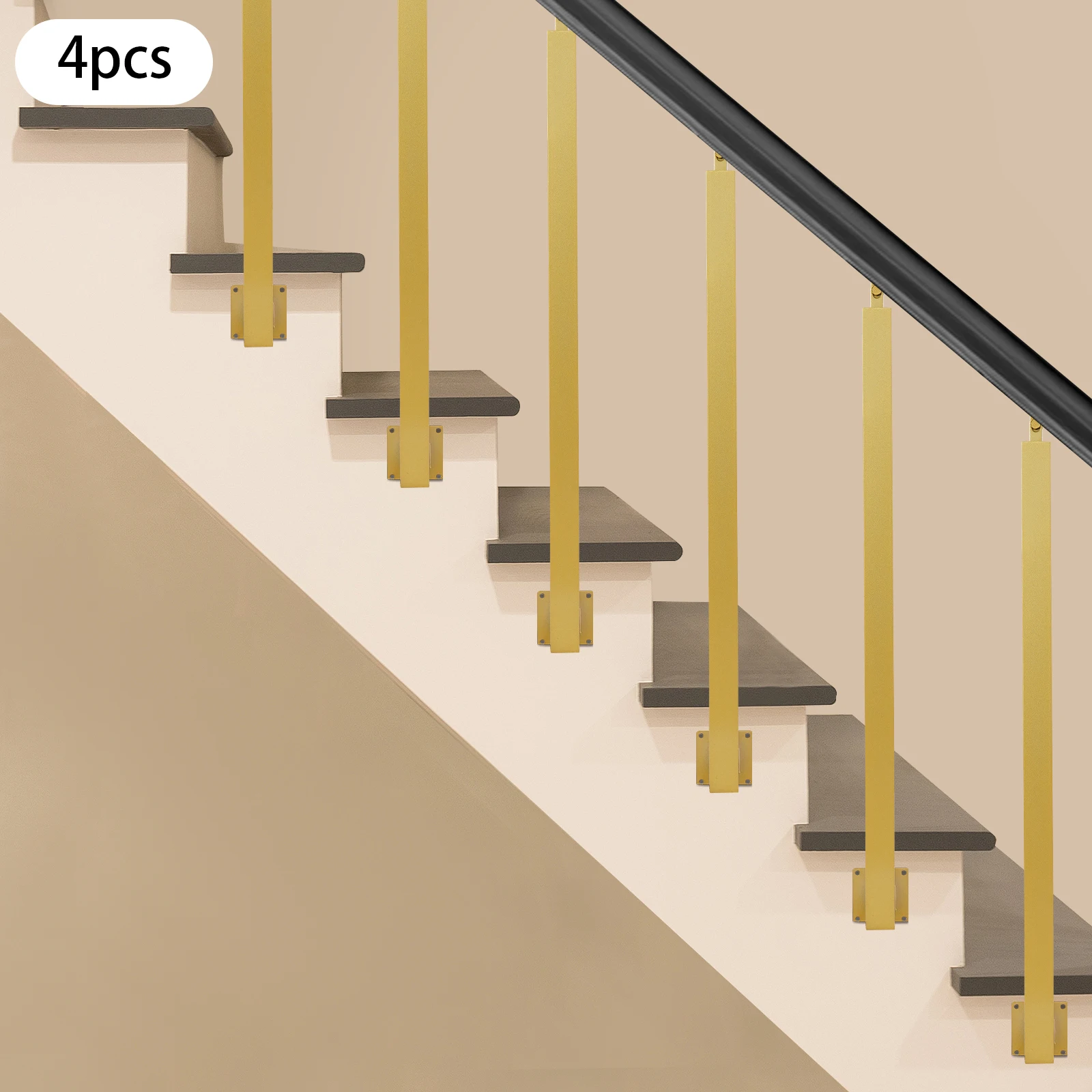 สแควร์บันได Baluster โพสต์โลหะบันไดโพสต์ตกแต่งราวบันไดบันได Baluster โพสต์ 95 ซม./100 ซม./90 ซม./80 ซม.