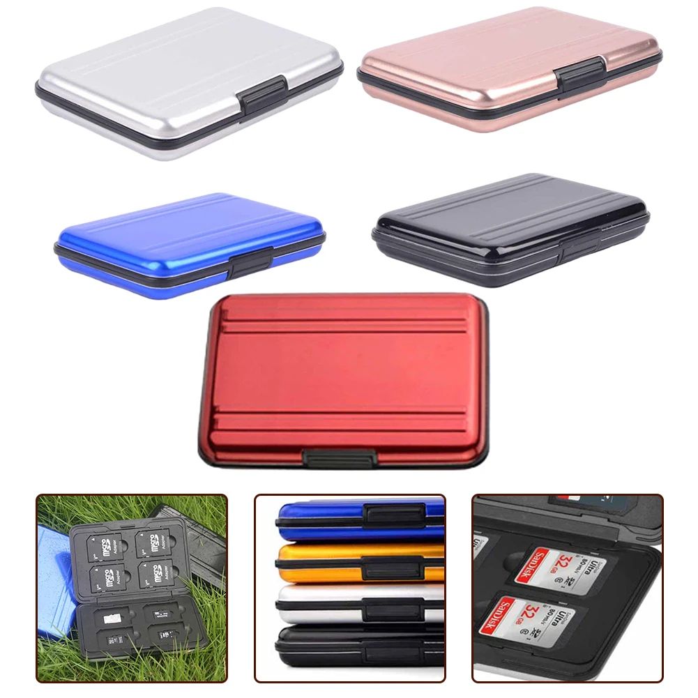 8 Slots Waterproof Card Case TF Micro Card Holder MicroCase Soft Foam Interior Memory Card Storage Box With Lanyard