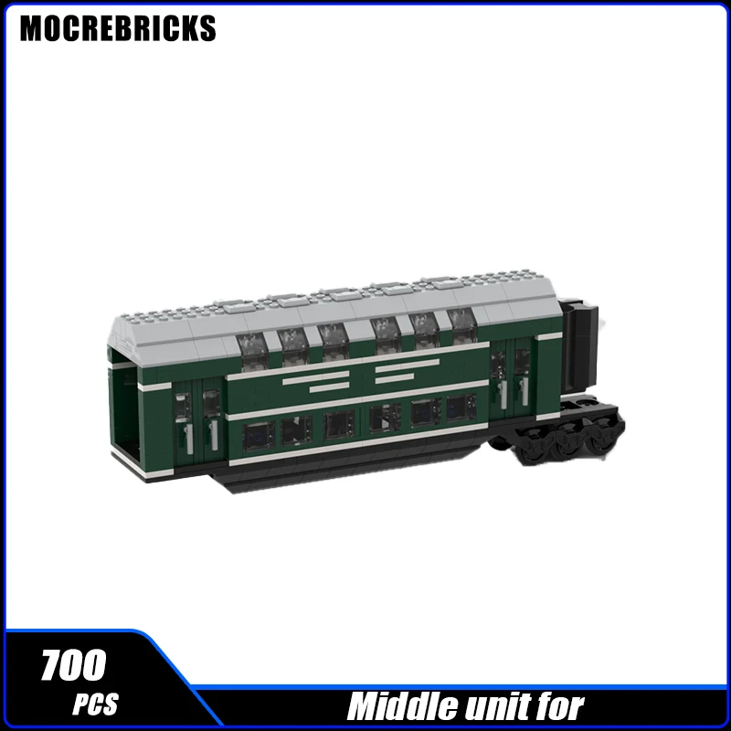 MOC-139977 City Railway Germany Doppelstockwagen Train Car Carriage Model Building Block Assembly Brick Toys Christmas Gift Set