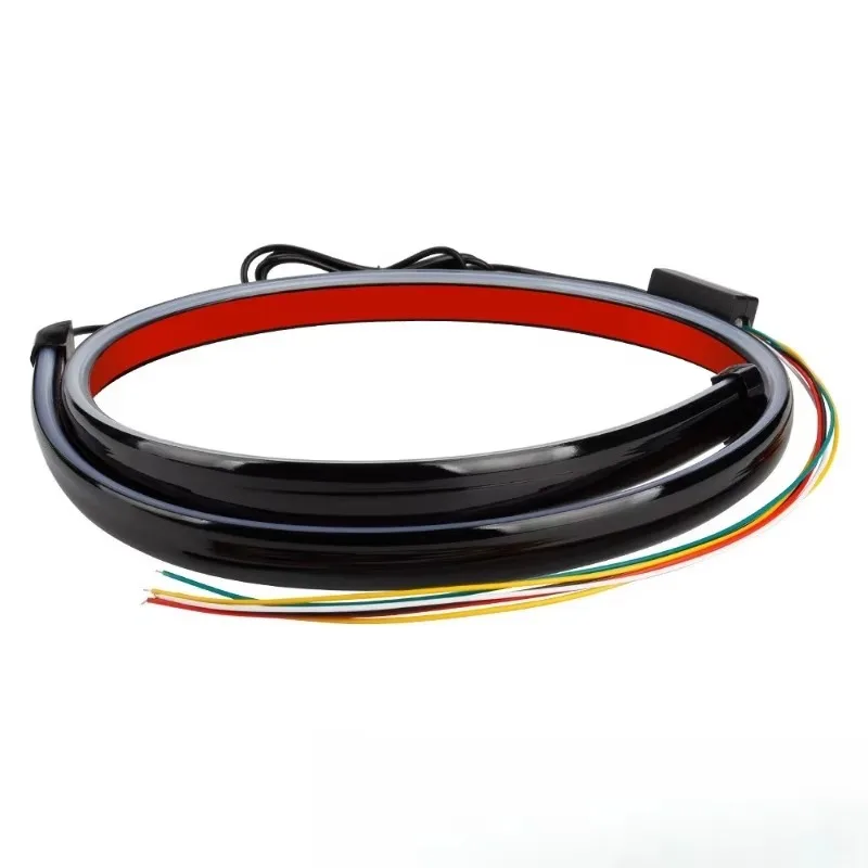 

Uiz White Yellow LED Spoiler Light Strip Dynamic Carbon Fiber Car Trunk Spoiler Roof Lip Kit Car Rear Spoiler Light 120cm