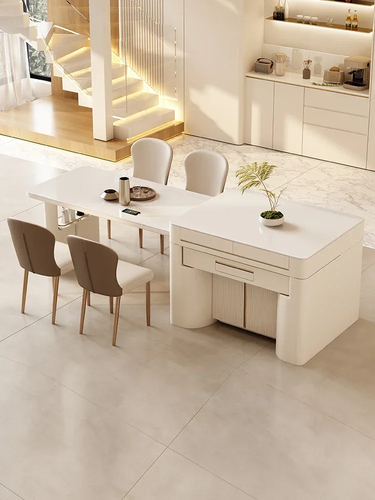 

Premium modern and minimalist small household with a retractable island dining table, mahjong table, and dual-purpose design