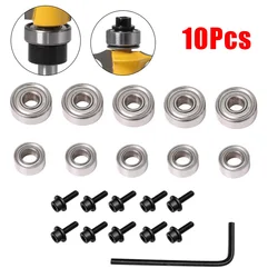 10pcs Router Bits Top Mounted Ball Bearings Guide For Router Bit Bearing Repair Woodworking Tools Herramientas Milling Cutter