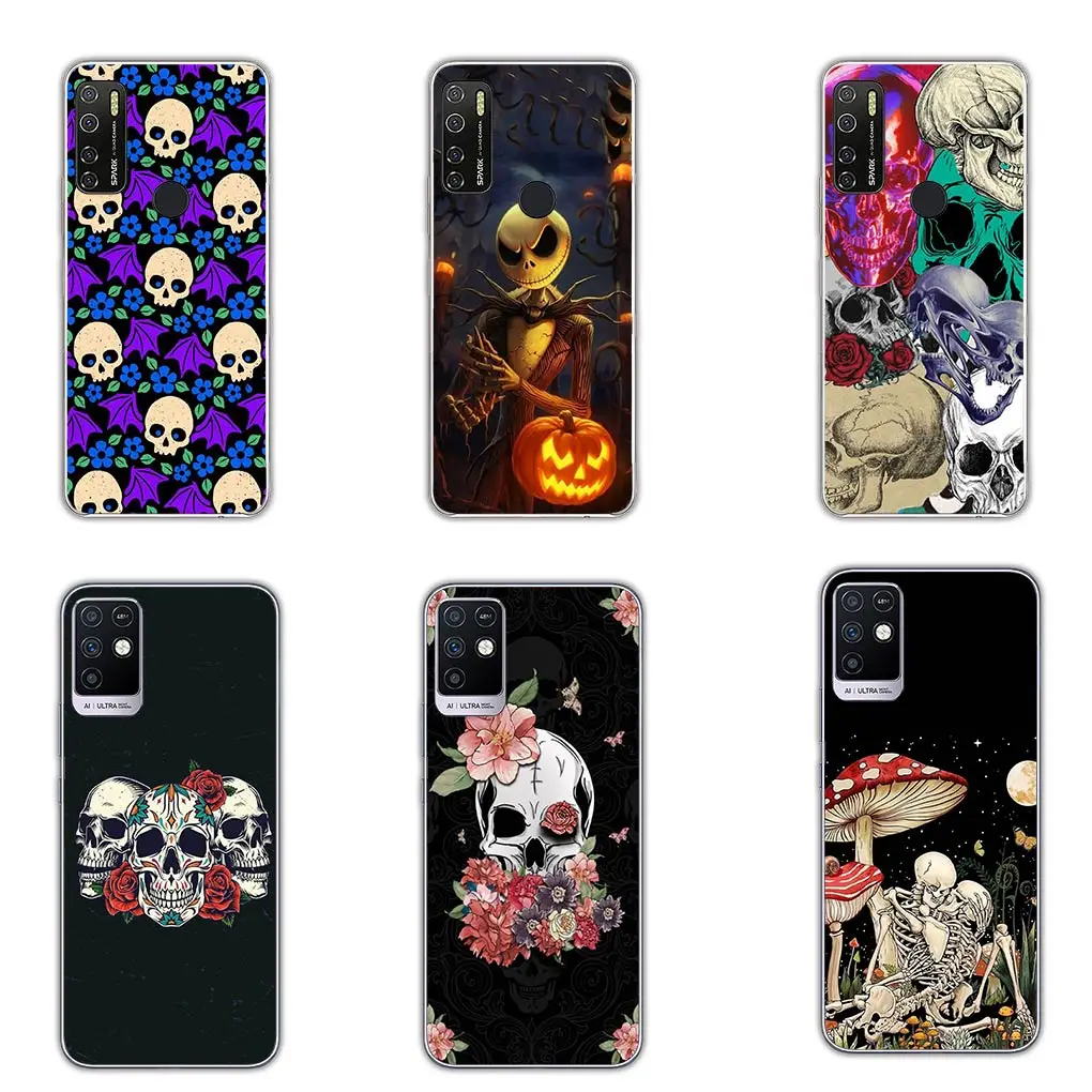 Little Ghost with Halloweens Pumpkin Skull Cover for Motorola Moto Edge 40 Pro 30 neo 20 Fusion Ultra G200 E22 E40 E30 E22I Case