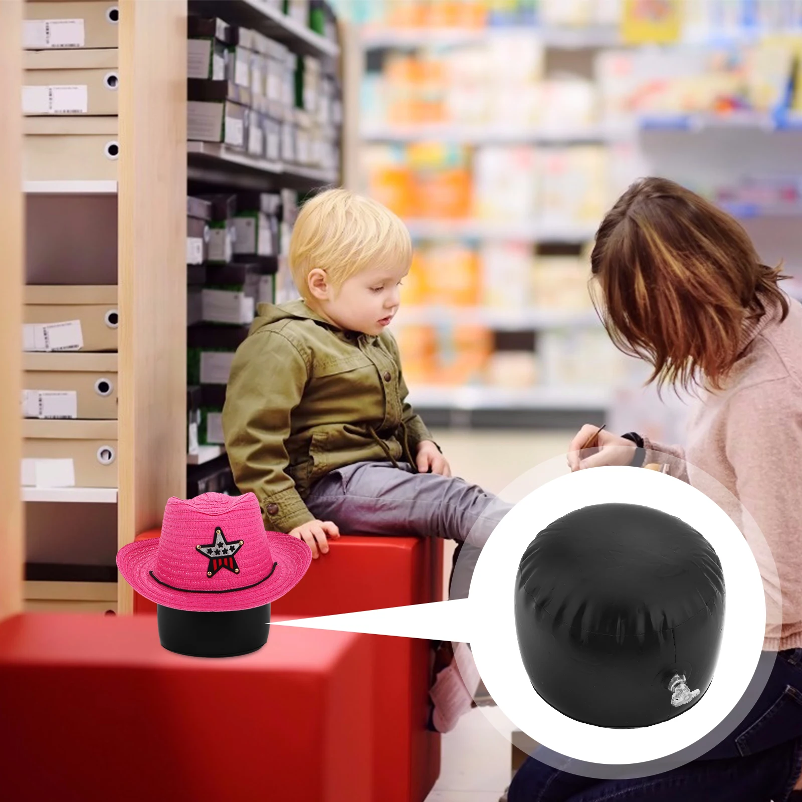 

Inflatable Cap Has Baseball Hat Rack Inner Stand Pvc Holders Clear Display Stands Child Case
