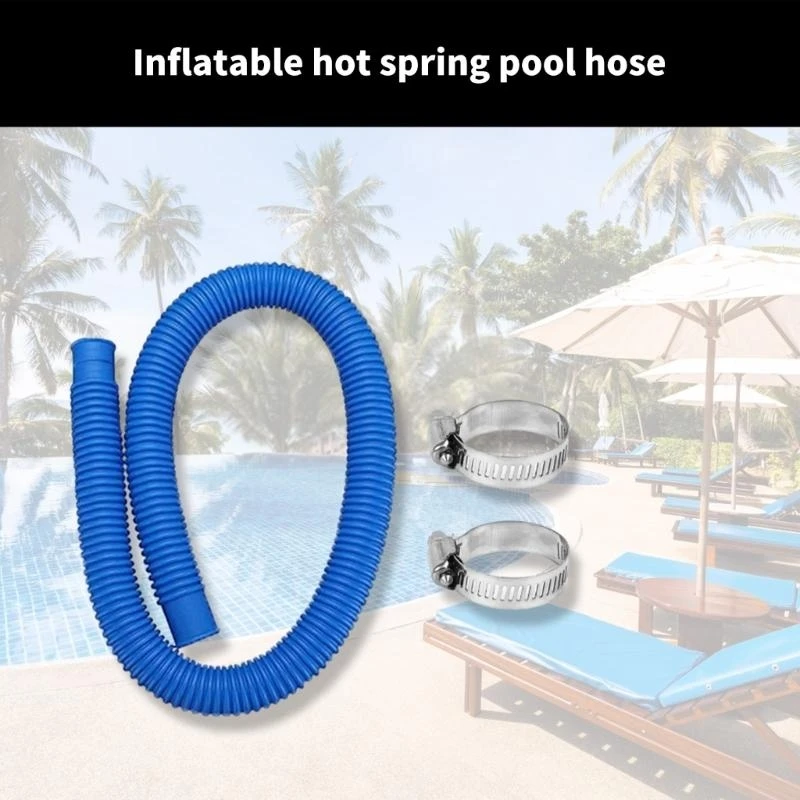 652F 150cm/59inch Swimming Pool Hose Pump Hose Tubes Replacement Hose with Clamps for for Pumps and Saltwater System